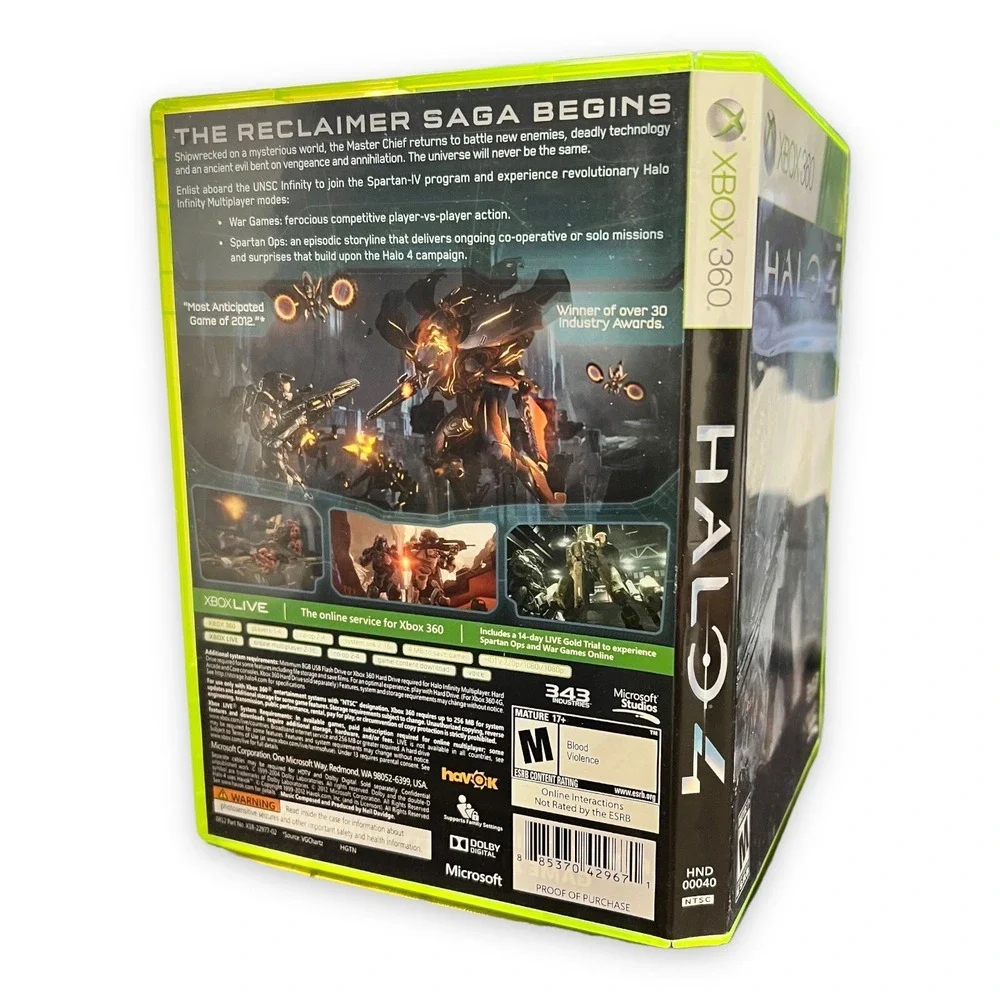 Halo 4‎ Microsoft Xbox 360 Shooter Game NTSC 2012 Rated M